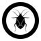 Bug Bedbug Chinch True bugs Hemipterans Insect pest icon in circle round black color vector illustration flat style image