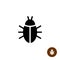 Bug black silhouette icon. Insect simple symbol.