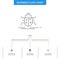 Bug, bugs, insect, testing, virus Business Flow Chart Design with 3 Steps. Line Icon For Presentation Background Template Place