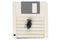 Bug on retro floppy diskette. Computer error concept
