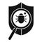 Bug shield icon simple vector. Virus hacker