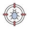 Bug target Fill color vector icon which can easily modify or edit