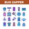 Bug Zapper Equipment Collection Icons Set Vector