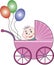 Buggy, baby and balloons