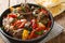 Buglama traditional lamb and vegetables recipe from Azerbaijan, Turkey and the surrounding area closeup in the Bowl. Horizontal