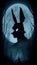 Bugs Bunny Silhouette with Full Moon, Made with Generative AI