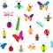 Bugs, butterflies and other insects seamless pattern, cute design. Vector illustration