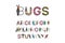 Bugs hand drawn vector lettering alphabet in cartoon style insects abc for kids