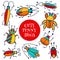 Bugs insects beetles vector set