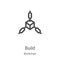 build icon vector from blockchain collection. Thin line build outline icon vector illustration. Linear symbol for use on web and