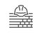 Build line icon. Safety helmet sign. Vector
