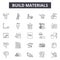 Build materials line icons, signs, vector set, outline illustration concept