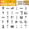 Build tools glyph icon set, construction symbols collection, vector sketches, logo illustrations, equipment signs