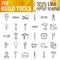 Build tools line icon set, construction symbols collection, vector sketches, logo illustrations, equipment signs