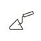 Build trowel icon vector. Outline building. Line repair spatula