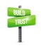 Build trust intersection road sign illustration