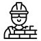 Builder brick icon, outline style