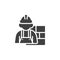Builder, bricklayer vector icon