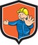 Builder Carpenter Hands Out Cartoon