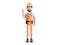 builder cartoon character, funny worker or engineer 3d illustration