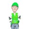 Builder cartoon want to talk to you
