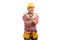 Builder with eight fingers up and crossed arms