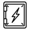 Builder electric box icon, outline style