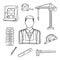 Builder or engineer profession sketches