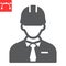 Builder glyph icon, construction worker and repairman, engineer sign vector graphics, editable stroke solid icon, eps 10
