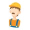 Builder icon in cartoon style