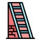 Builder ladder icon color outline vector