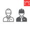 Builder line and glyph icon, construction worker and repairman, engineer sign vector graphics, editable stroke linear