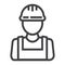 Builder line icon, build and repair, construction