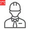 Builder line icon, construction worker and repairman, engineer sign vector graphics, editable stroke linear icon, eps 10