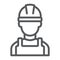 Builder line icon, engineer and man, construction worker sign, vector graphics, a linear pattern on a white background.