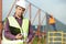 Builder manager worker at construction site