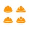 Builder orange safety helmet icon