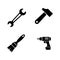 Builder Repair Tools. Simple Related Vector Icons