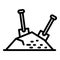 Builder sand pile icon, outline style