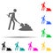 builder with shovel multi color style icon. Simple glyph, flat vector of people in work icons for ui and ux, website or mobile