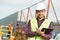 Builder site manager worker at construction site