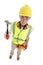 Builder standing with hammer