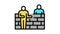 builders building wall color icon animation