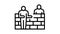 builders building wall line icon animation