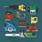 Builders tools modern flat background