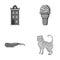 Building, animal and other monochrome icon in cartoon style.food, breed icons in set collection.