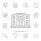 Building appartments icon. Set of sale real estate element icons. Premium quality graphic design. Signs, outline symbols collectio