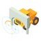 Building arch icon isometric vector. Industrial dumper and model figured arch