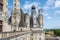 Building architecture details and the garden in Chambord Castle Chateau Chambord , the largest castle in the Loire Valley. A UNE