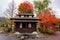 building at autumn park in Kawaguchiko